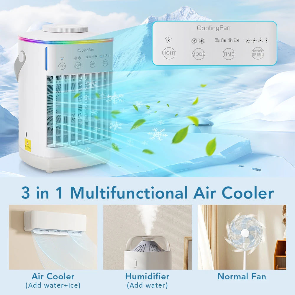 Naseem - Portable Air Conditioner + Humidifier with Colorful Light